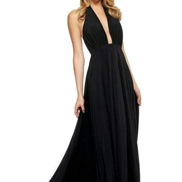 Sherri Hill Black Backless Dress - Picture 1 of 8
